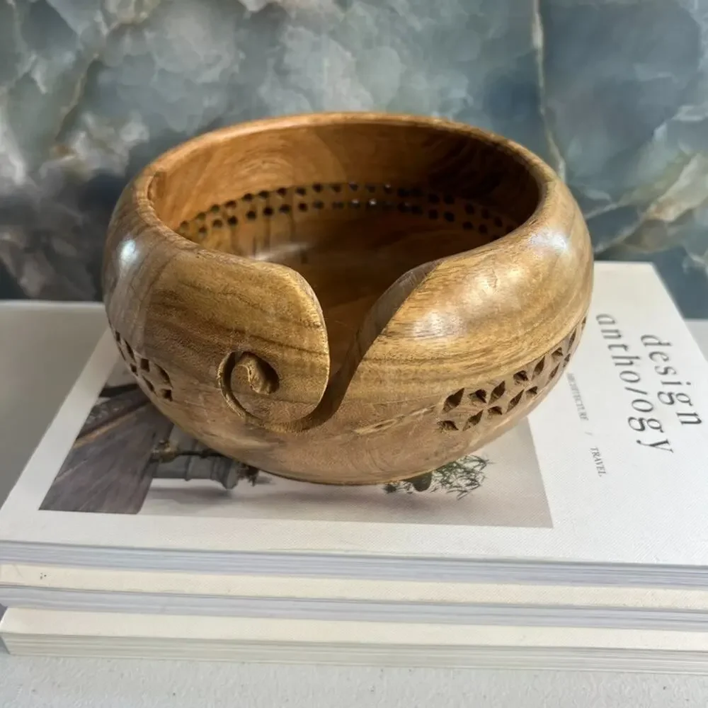 Handcrafted Wooden Yarn Bowl 6